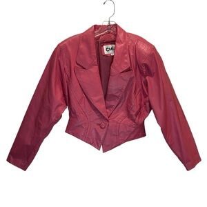Chia Vintage 80’s Pink Leather Lined Jacket - Small